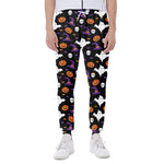Happy Halloween Ghost Pattern Print Scuba Joggers