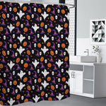 Happy Halloween Ghost Pattern Print Shower Curtain