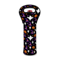 Happy Halloween Ghost Pattern Print Single Neoprene Wine Tote
