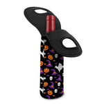 Happy Halloween Ghost Pattern Print Single Neoprene Wine Tote