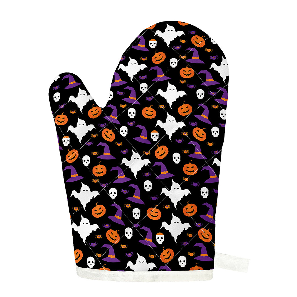 Happy Halloween Ghost Pattern Print Single Oven Mitt
