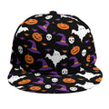 Happy Halloween Ghost Pattern Print Snapback Cap