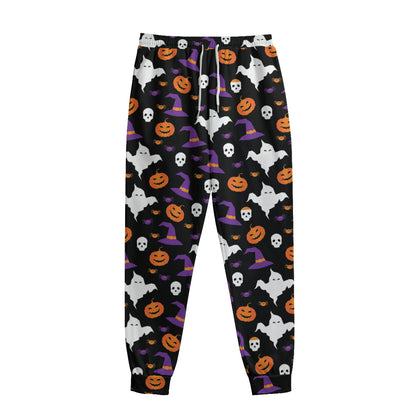 Happy Halloween Ghost Pattern Print Sweatpants