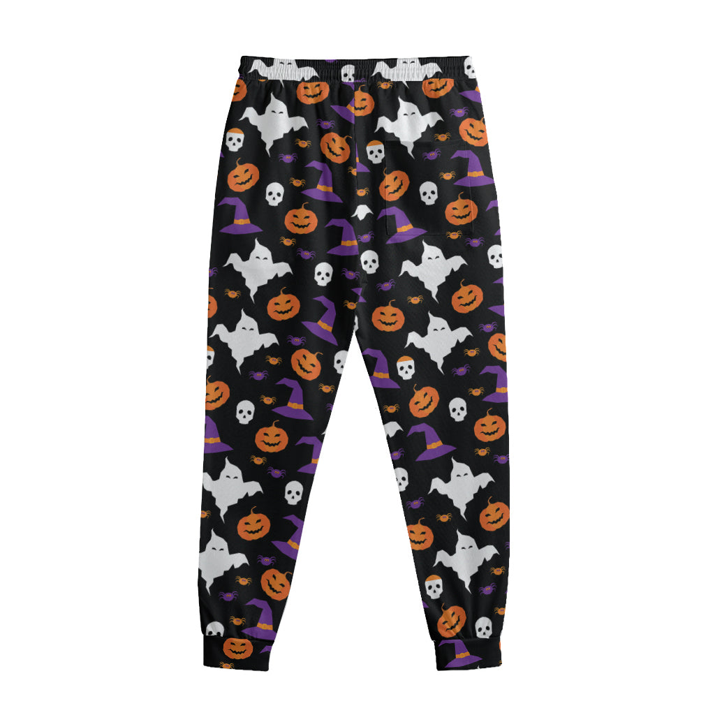 Happy Halloween Ghost Pattern Print Sweatpants