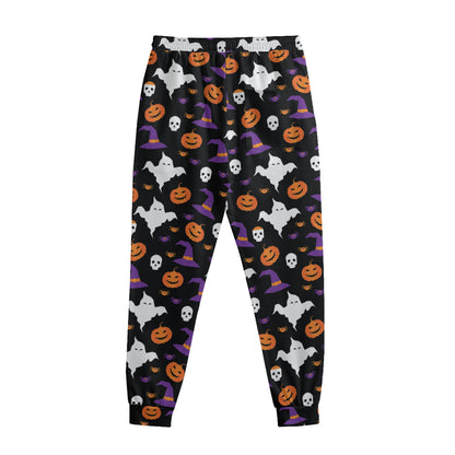 Happy Halloween Ghost Pattern Print Sweatpants