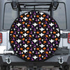 Happy Halloween Ghost Pattern Print Tire Cover