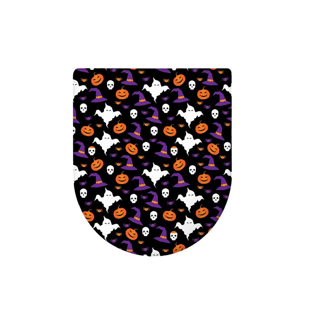 Happy Halloween Ghost Pattern Print Toilet Lid Cover