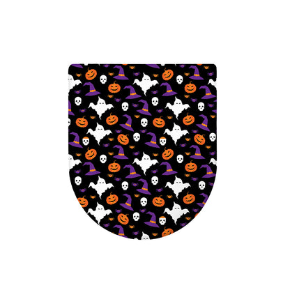 Happy Halloween Ghost Pattern Print Toilet Lid Cover