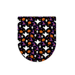 Happy Halloween Ghost Pattern Print Toilet Lid Cover