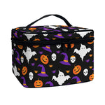 Happy Halloween Ghost Pattern Print Travel Makeup Bag