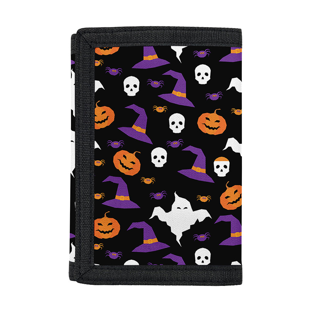 Happy Halloween Ghost Pattern Print Trifold Wallet