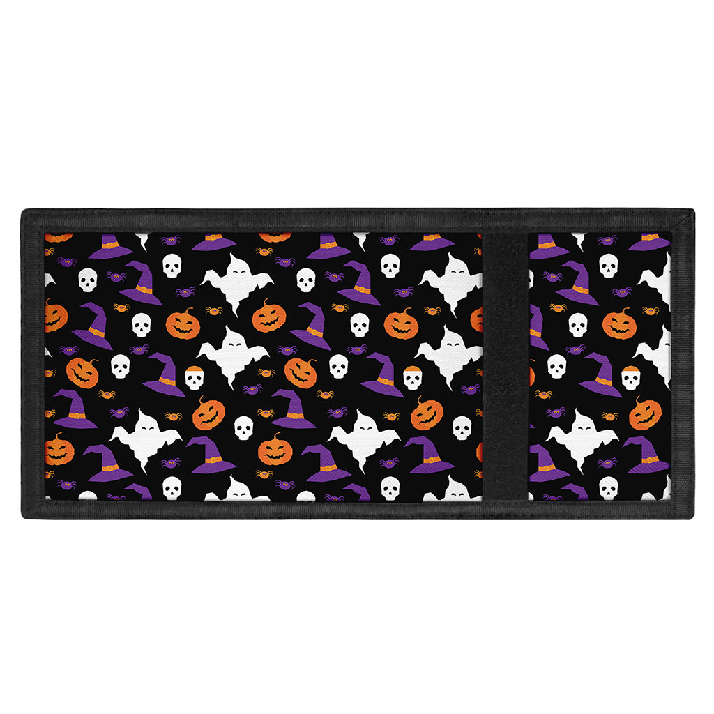 Happy Halloween Ghost Pattern Print Trifold Wallet