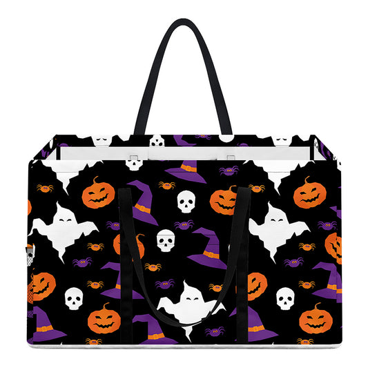 Happy Halloween Ghost Pattern Print Utility Tote Bag