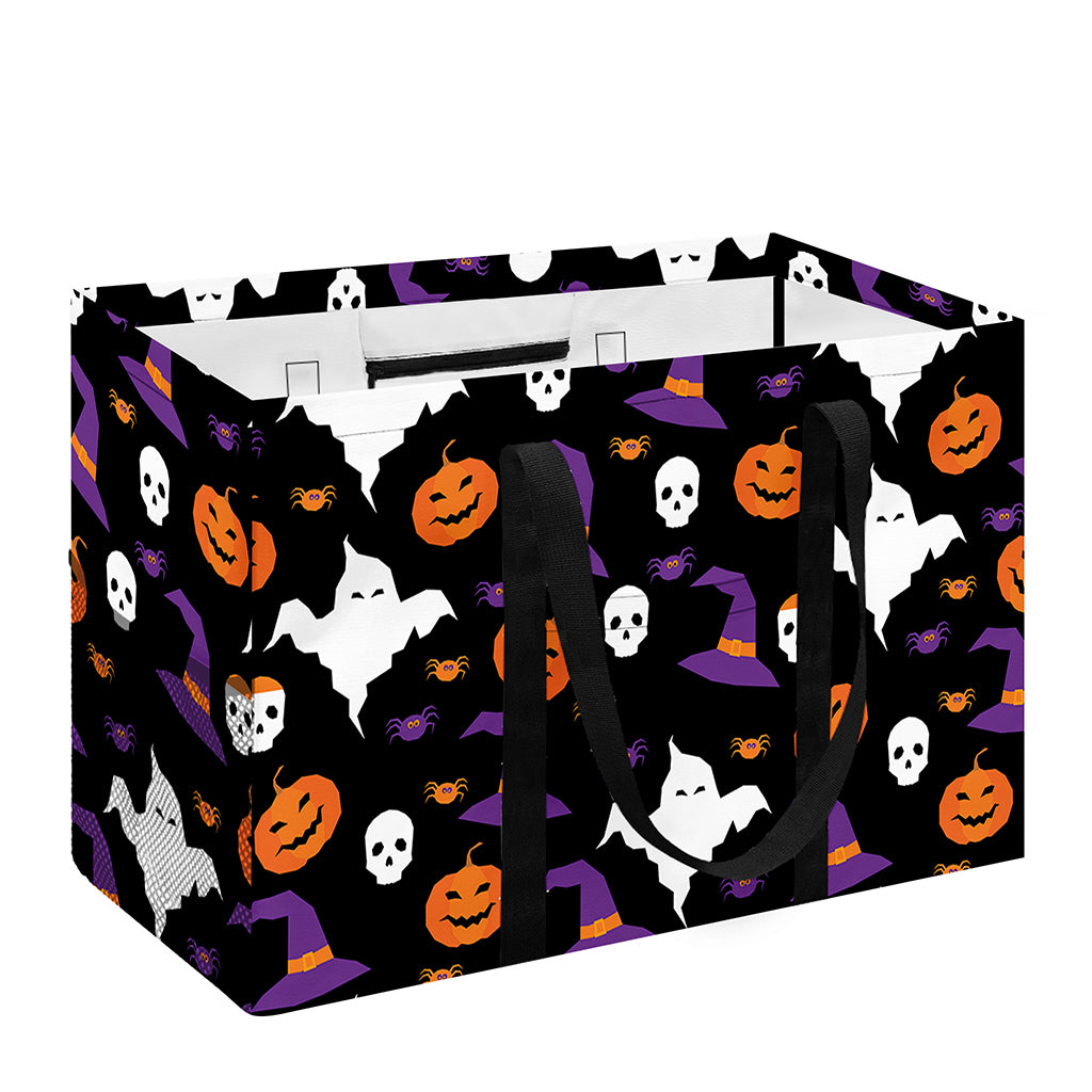 Happy Halloween Ghost Pattern Print Utility Tote Bag