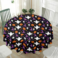 Happy Halloween Ghost Pattern Print Waterproof Round Tablecloth