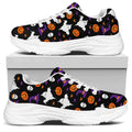 Happy Halloween Ghost Pattern Print White Chunky Shoes