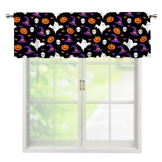 Happy Halloween Ghost Pattern Print Window Valance