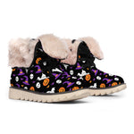 Happy Halloween Ghost Pattern Print Winter Boots