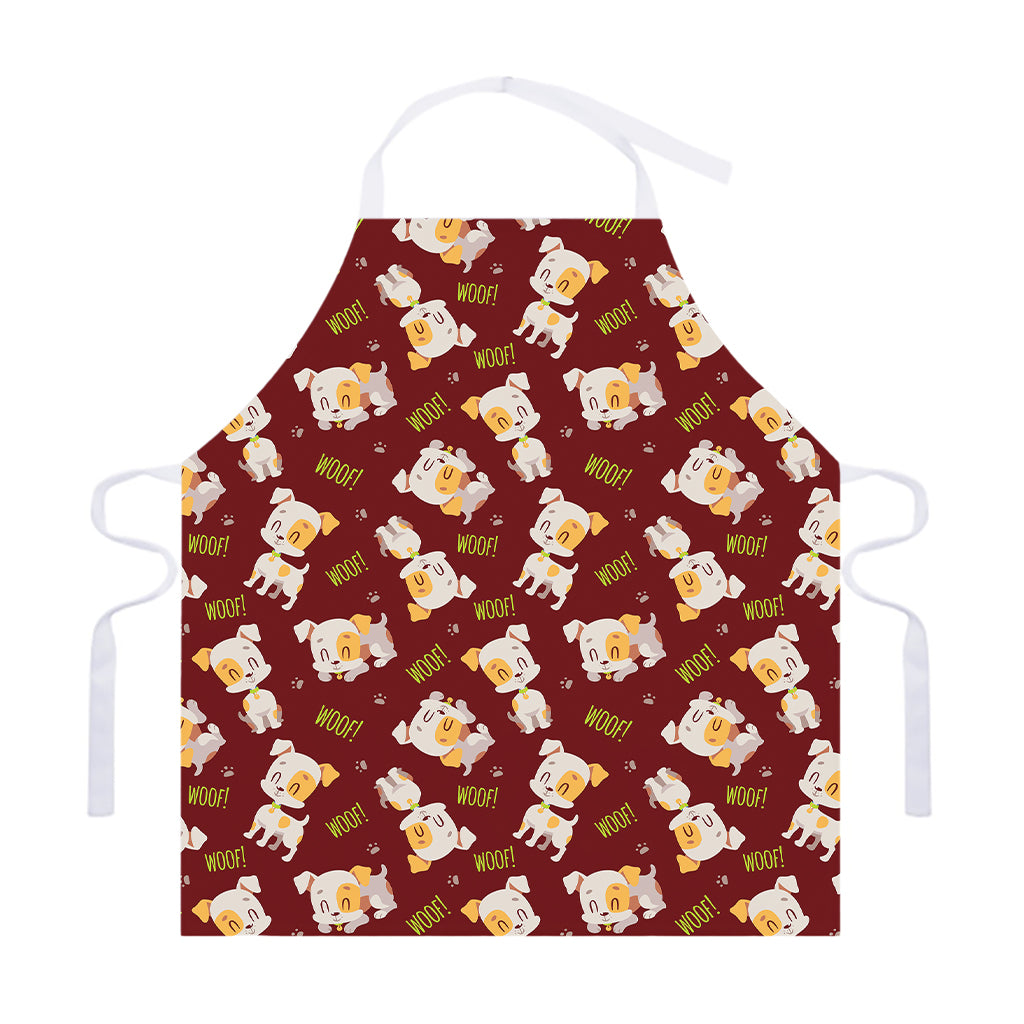 Happy Jack Russell Terrier Pattern Print Adjustable Apron