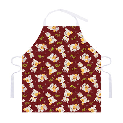 Happy Jack Russell Terrier Pattern Print Adjustable Apron