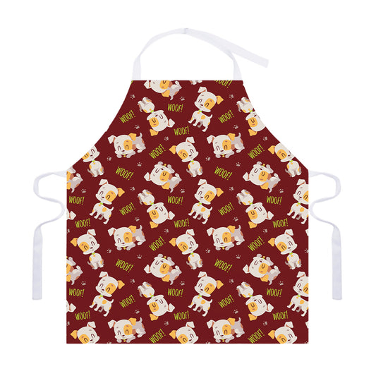 Happy Jack Russell Terrier Pattern Print Adjustable Apron