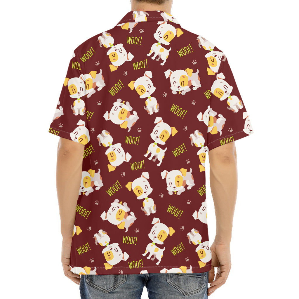 Happy Jack Russell Terrier Pattern Print Aloha Shirt