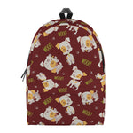 Happy Jack Russell Terrier Pattern Print Backpack