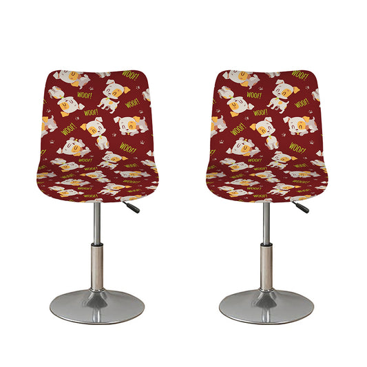 Happy Jack Russell Terrier Pattern Print Bar Stool Covers