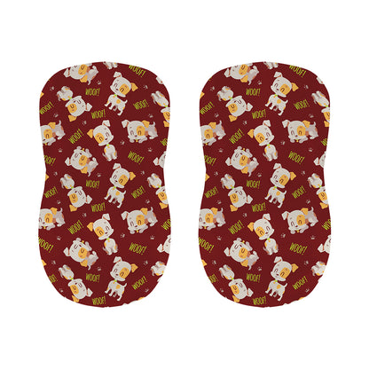 Happy Jack Russell Terrier Pattern Print Bar Stool Covers