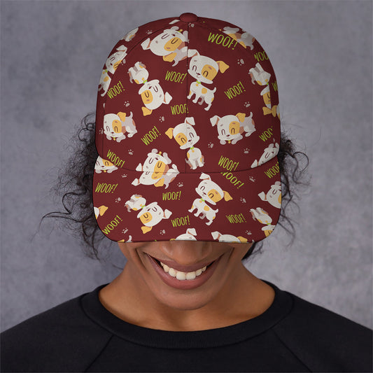 Happy Jack Russell Terrier Pattern Print Baseball Cap