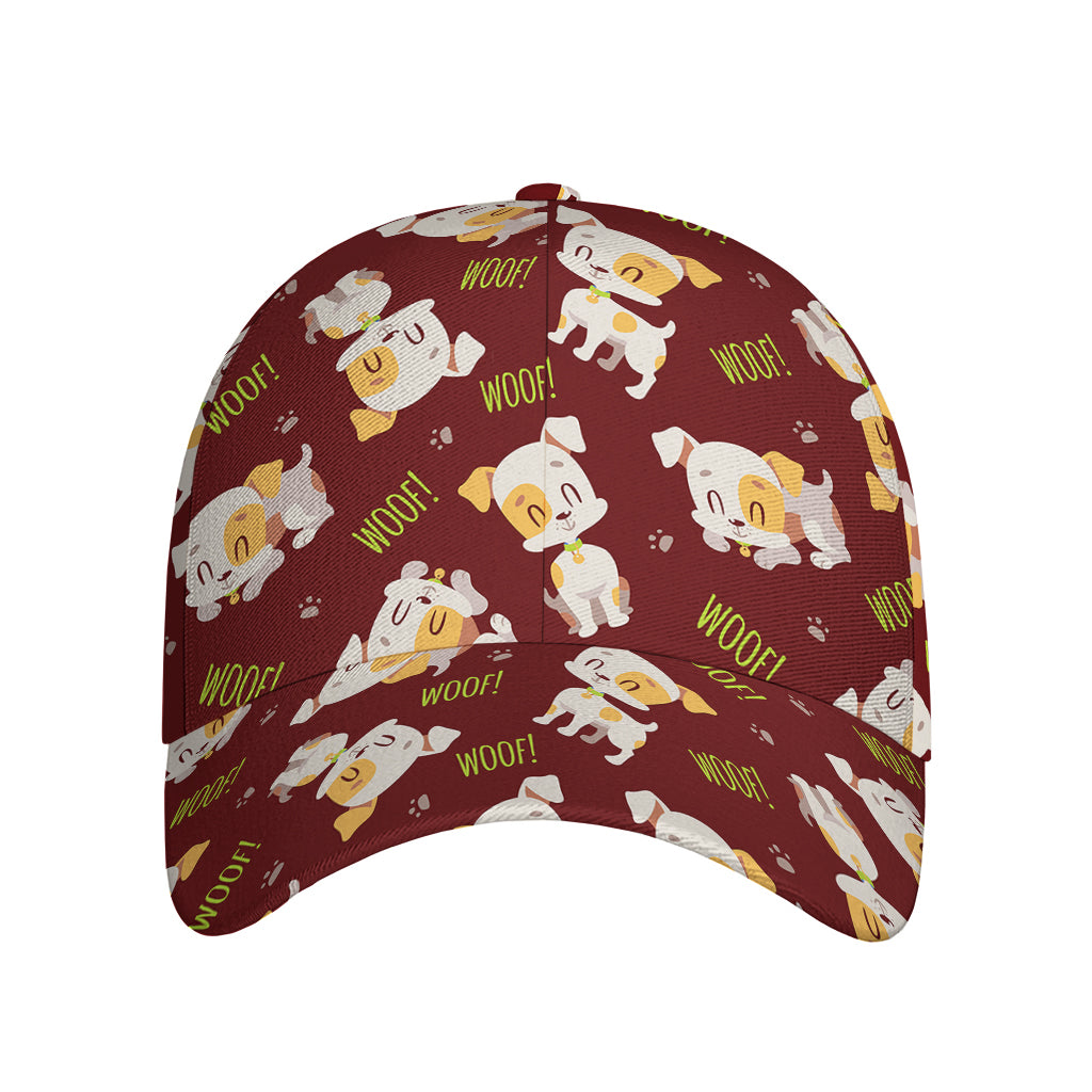 Happy Jack Russell Terrier Pattern Print Baseball Cap