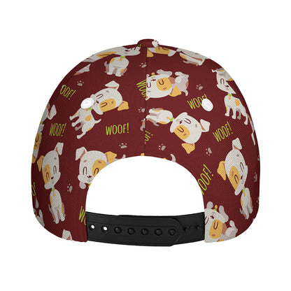 Happy Jack Russell Terrier Pattern Print Baseball Cap