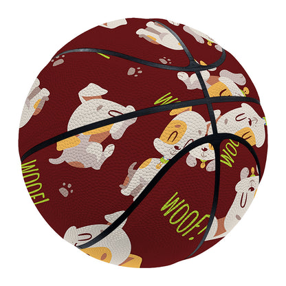 Happy Jack Russell Terrier Pattern Print Basketball