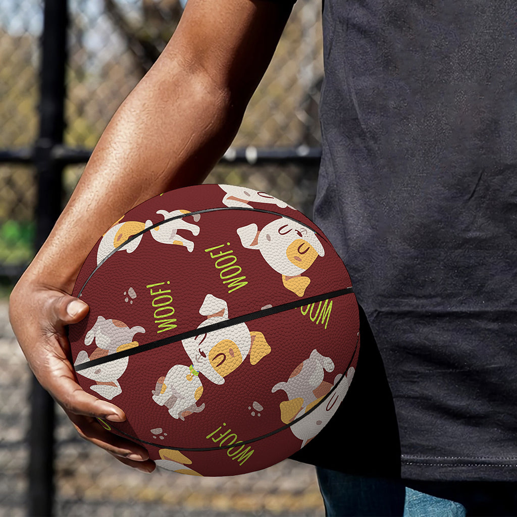 Happy Jack Russell Terrier Pattern Print Basketball