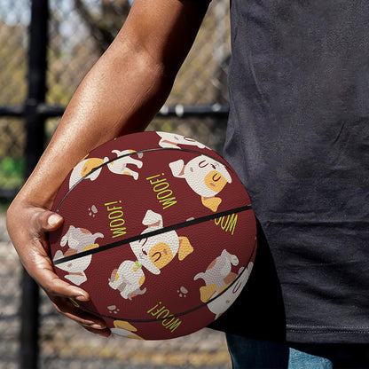 Happy Jack Russell Terrier Pattern Print Basketball