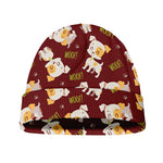 Happy Jack Russell Terrier Pattern Print Beanie