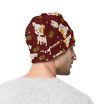 Happy Jack Russell Terrier Pattern Print Beanie