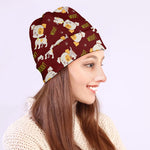 Happy Jack Russell Terrier Pattern Print Beanie