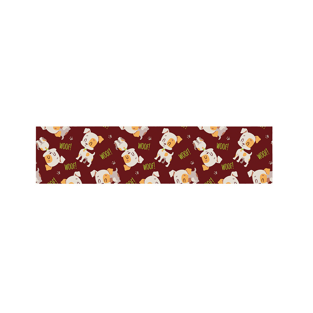 Happy Jack Russell Terrier Pattern Print Bed Runner