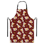 Happy Jack Russell Terrier Pattern Print Bib Apron With Pocket