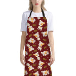 Happy Jack Russell Terrier Pattern Print Bib Apron With Pocket