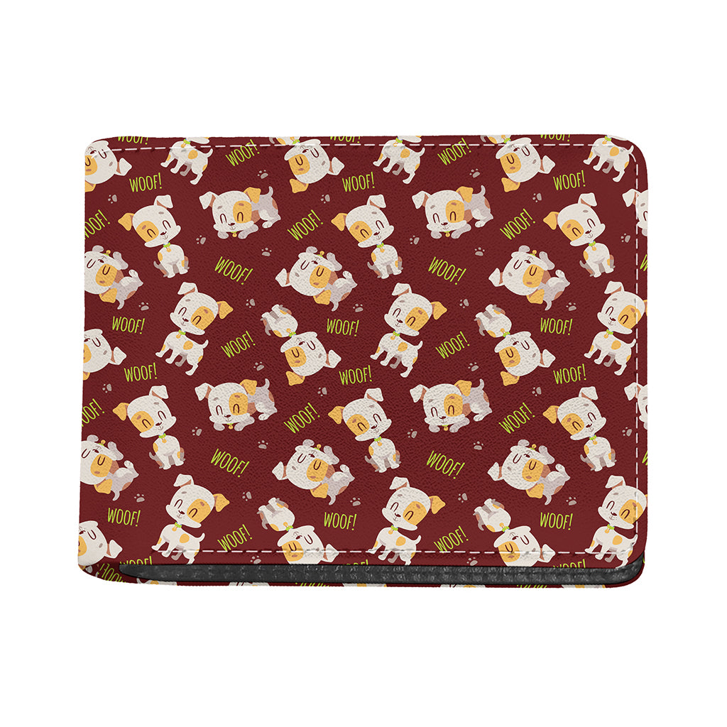 Happy Jack Russell Terrier Pattern Print Bifold Wallet