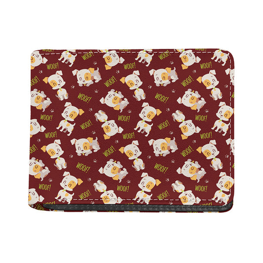Happy Jack Russell Terrier Pattern Print Bifold Wallet