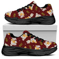 Happy Jack Russell Terrier Pattern Print Black Chunky Shoes