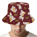 Happy Jack Russell Terrier Pattern Print Bucket Hat