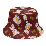 Happy Jack Russell Terrier Pattern Print Bucket Hat