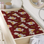 Happy Jack Russell Terrier Pattern Print Changing Pad Cover