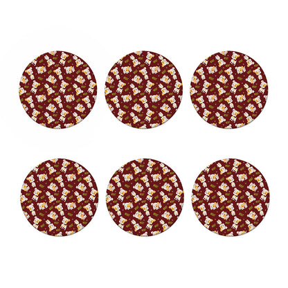 Happy Jack Russell Terrier Pattern Print Coaster Set
