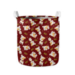 Happy Jack Russell Terrier Pattern Print Collapsible Laundry Basket