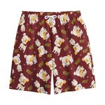 Happy Jack Russell Terrier Pattern Print Cotton Shorts